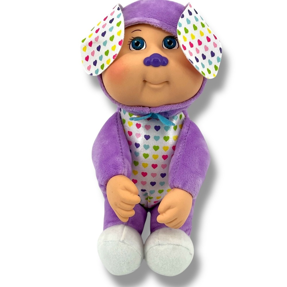 Cabbage Patch Kids Cutie Garden Puppy Sadie Purple W/ Hearts Doll Rainbow CPK